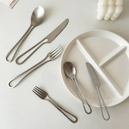 NoirElegance Stainless Steel Cutlery Set - Vintage & Trendy