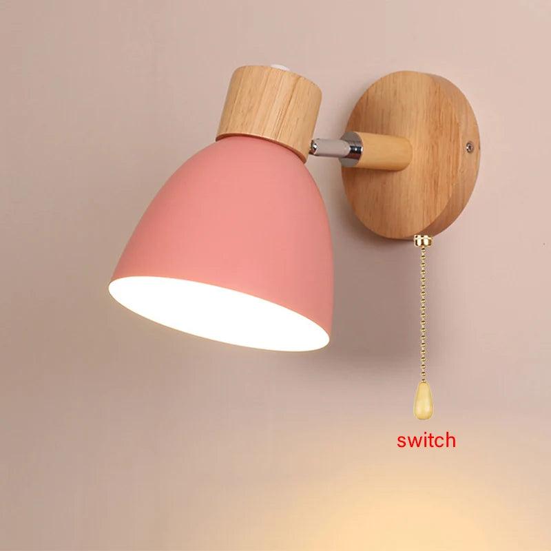 Wood Bedside LED Wall Lamp - Vintage & Trendy