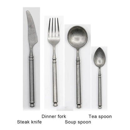 Retro Scrub 304 Stainless Steel Flatware Kitchen Cutlery - Vintage & Trendy