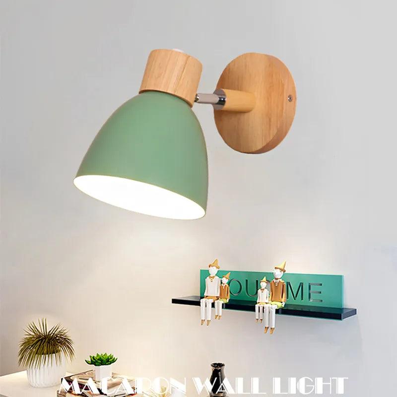 Wood Bedside LED Wall Lamp - Vintage & Trendy