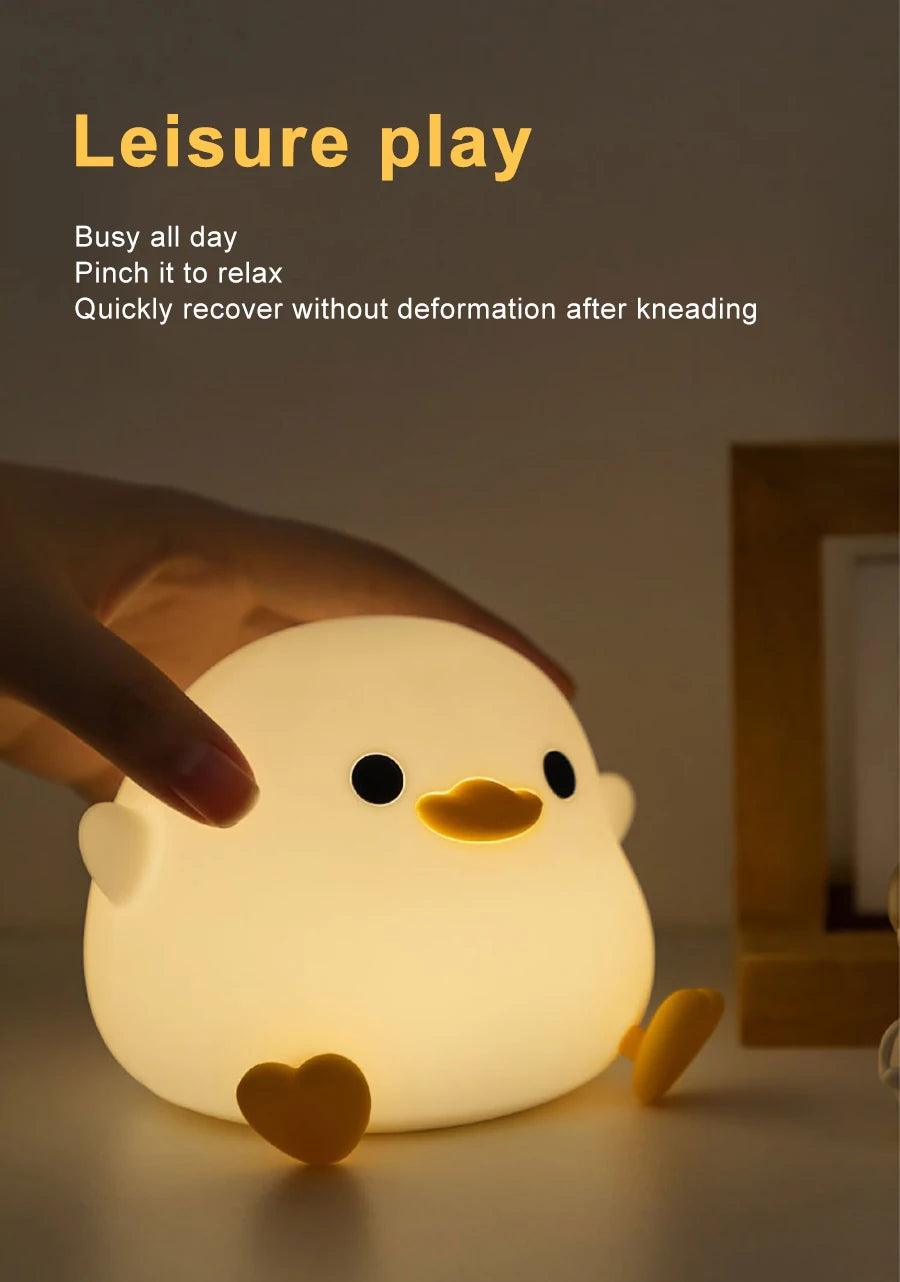 LED Cute Duck Night Light - Touch Sensor, USB Rechargeable - Vintage & Trendy