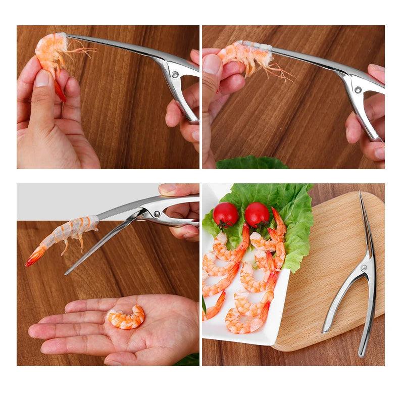 Portable Seafood Tool Set - Stainless Steel Prawn Peeler - Vintage & Trendy