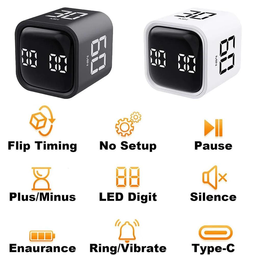 Rechargeable Gravity Cube Timer - Vintage & Trendy