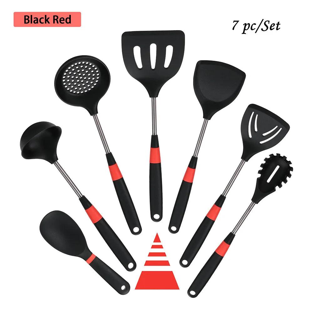 HIKUUI Silicone Kitchen Tools Set - Vintage & Trendy