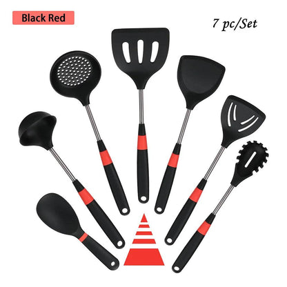 HIKUUI Silicone Kitchen Tools Set - Vintage & Trendy