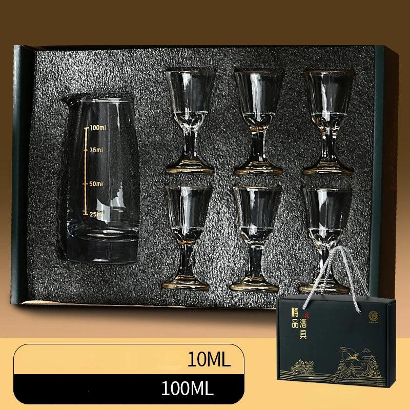 Classic Crystal Shot Glasses Set Gift Box - Vintage & Trendy