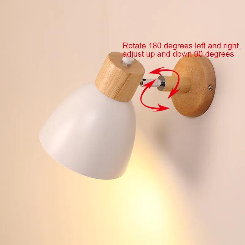 Wood Bedside LED Wall Lamp - Vintage & Trendy