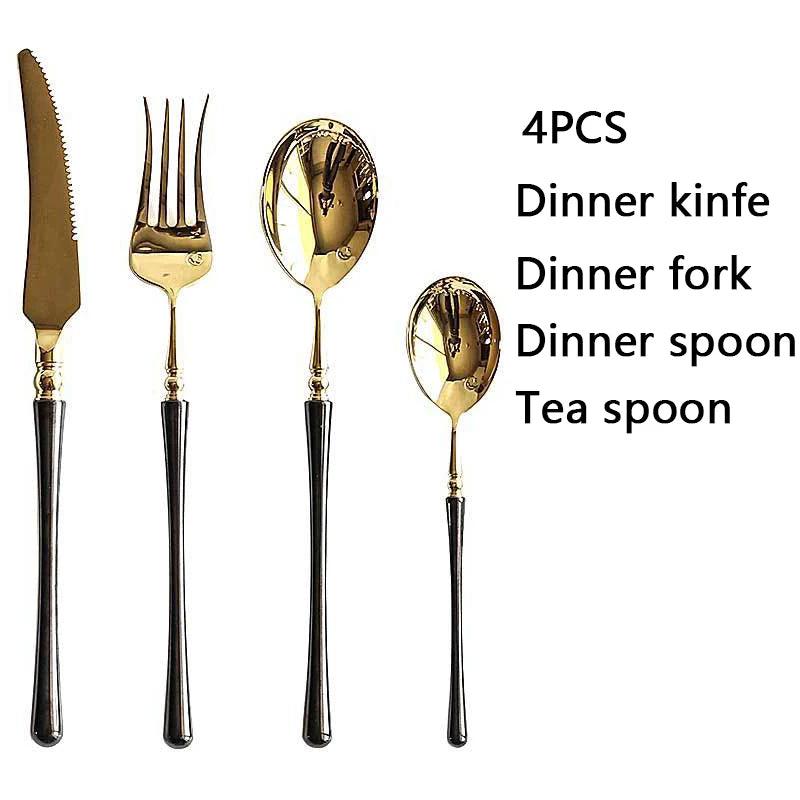 LuxeGold Stainless Steel Cutlery Set - Vintage & Trendy