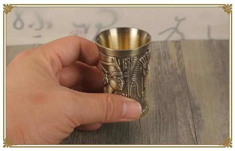 Ancient Egypt Myth Retro Antique Copper Cup Liquor Spirits Bar Shot Glass Set - Vintage & Trendy