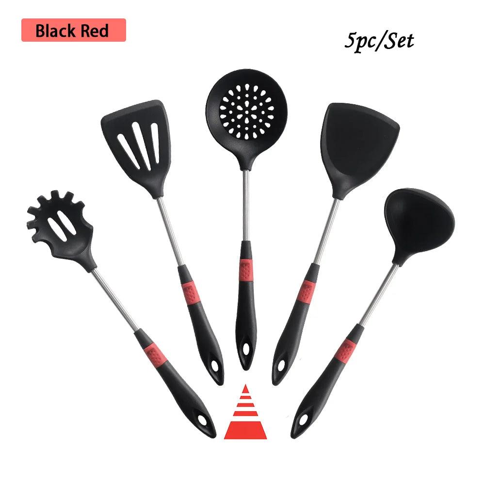 HIKUUI Silicone Kitchen Tools Set - Vintage & Trendy