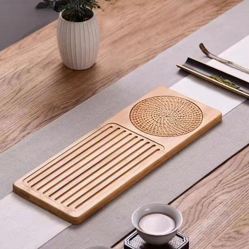 Solid Bamboo Wood Tea Tray - Vintage & Trendy