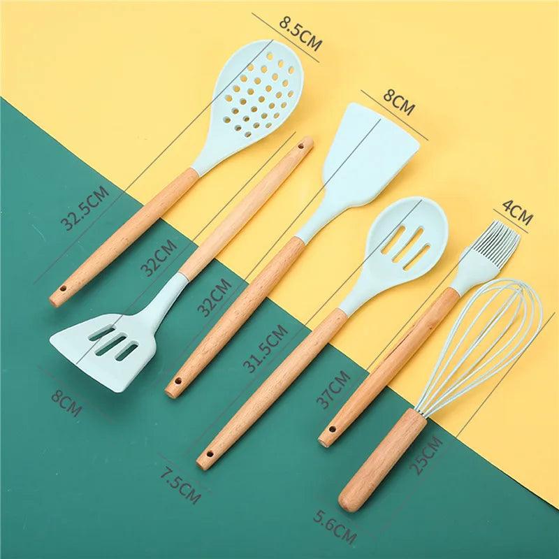 EcoGourmet Silicone Kitchen Tools Set - Vintage & Trendy