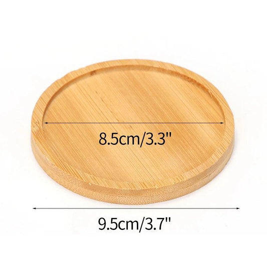 Multi Bamboo Tray Wood Saucer - Vintage & Trendy