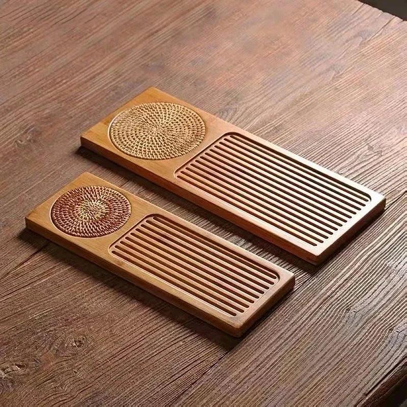 Solid Bamboo Wood Tea Tray - Vintage & Trendy