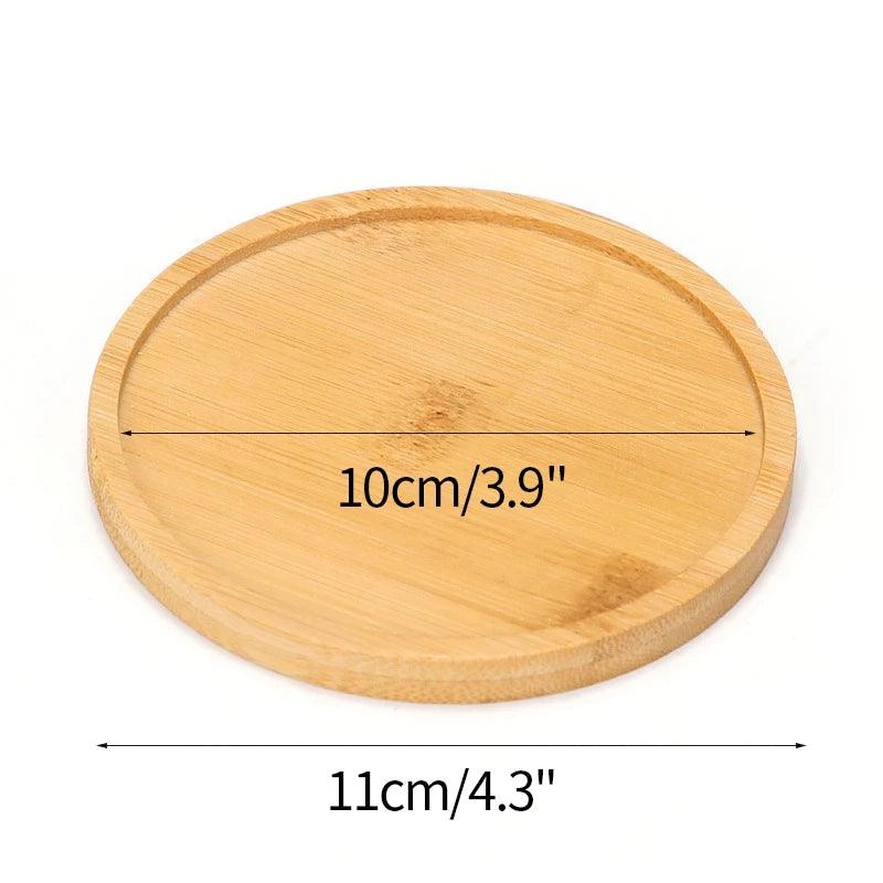 Multi Bamboo Tray Wood Saucer - Vintage & Trendy