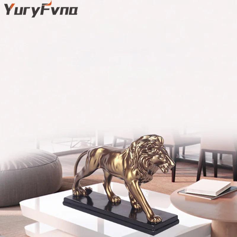 Majestic Success Golden Lion Statue - Vintage & Trendy