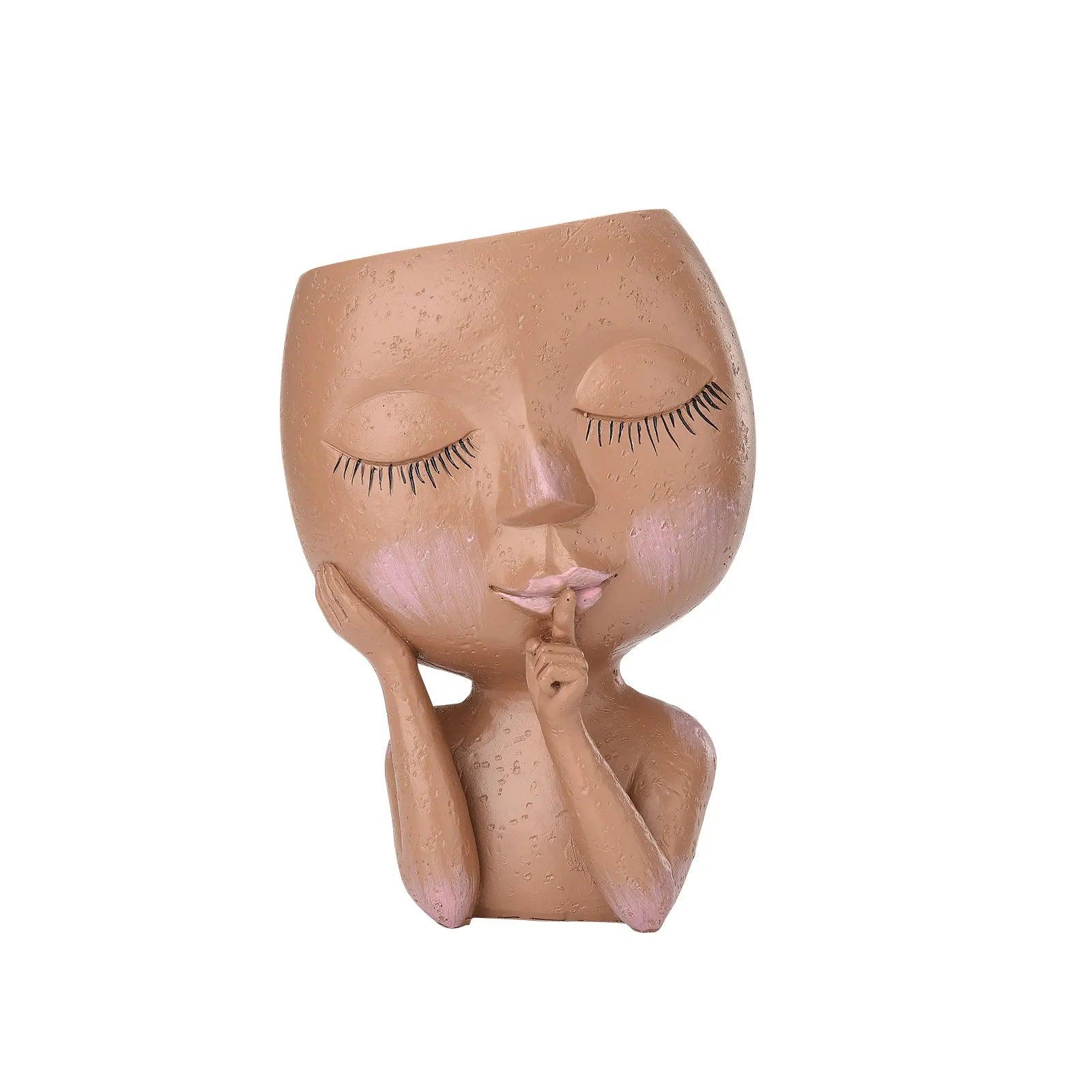 Creative Expression Resin Face Flower Planter - Vintage & Trendy