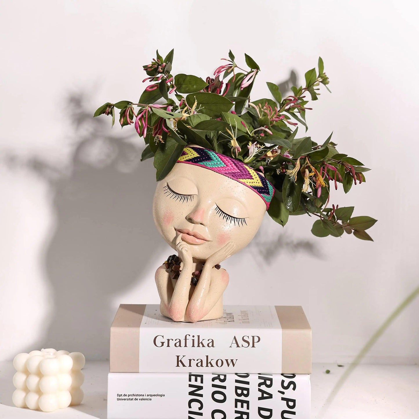 Creative Expression Resin Face Flower Planter - Vintage & Trendy