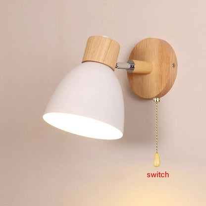 Wood Bedside LED Wall Lamp - Vintage & Trendy