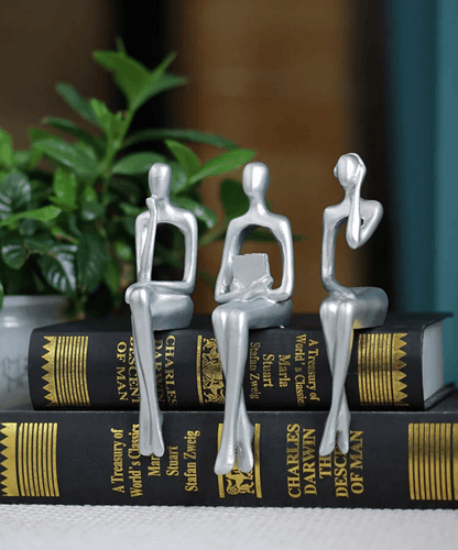 Harmonious Trio Abstract Resin Figurines - Vintage & Trendy