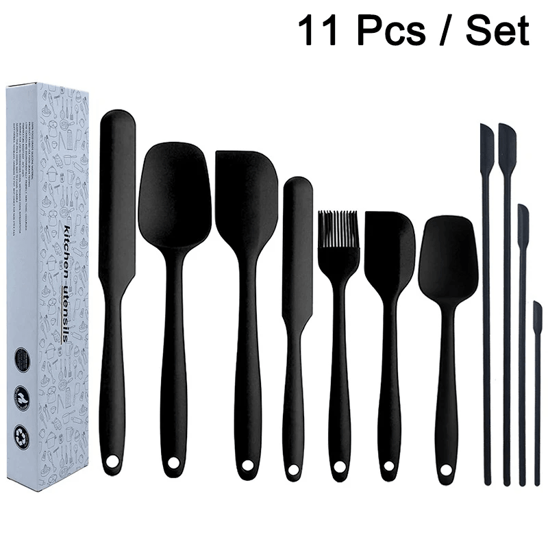 Kitchen Spatula Set with Silicone Oil Brush, Scraper, and Shovel - Vintage & Trendy