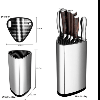 CulinaryEssence Stainless Steel Knife Holder Stand - Vintage & Trendy