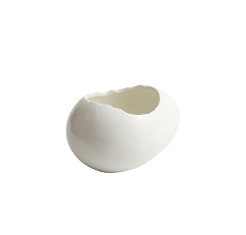 Ceramic Bowl - Egg Shell Shape - Vintage & Trendy