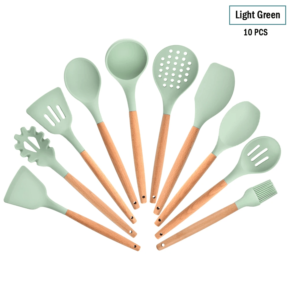 EcoGourmet Silicone Kitchen Tools Set - Vintage & Trendy