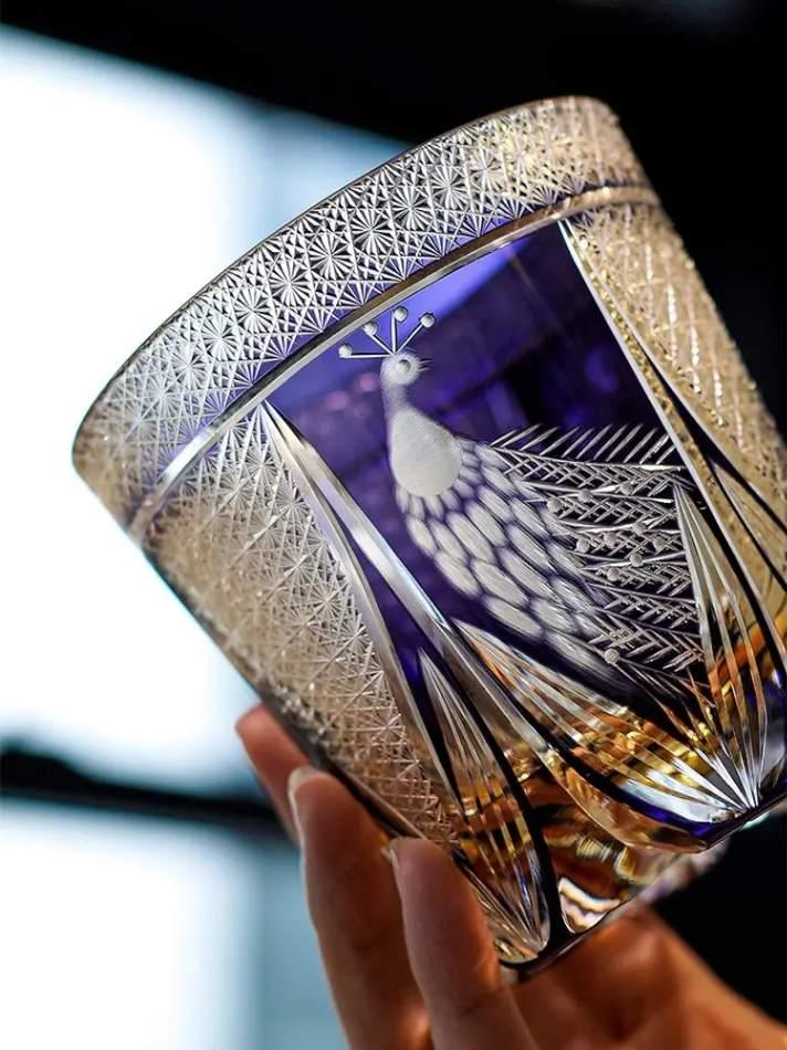 Peacock Whisky Crystal Glass - Vintage & Trendy