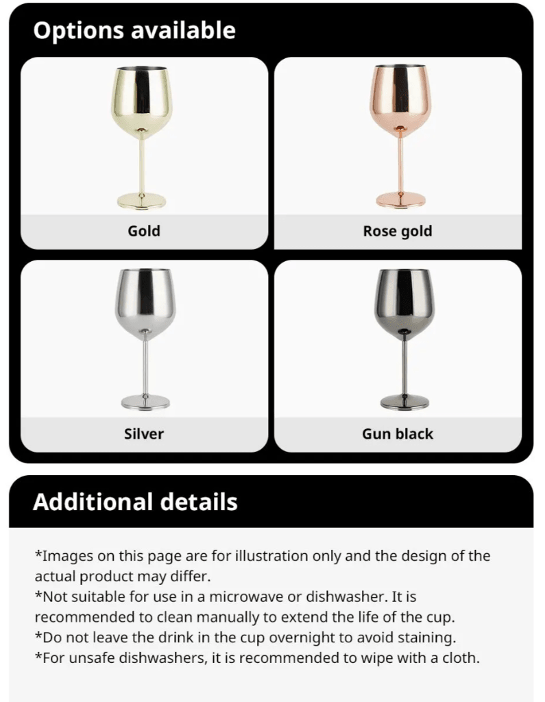 Unbreakable Stainless Steel Wine Glasses - Vintage & Trendy