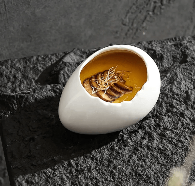 Ceramic Bowl - Egg Shell Shape - Vintage & Trendy