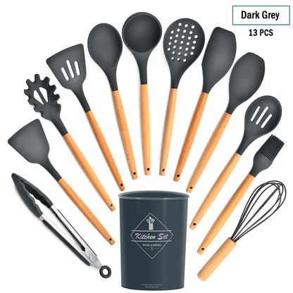 EcoGourmet Silicone Kitchen Tools Set - Vintage & Trendy