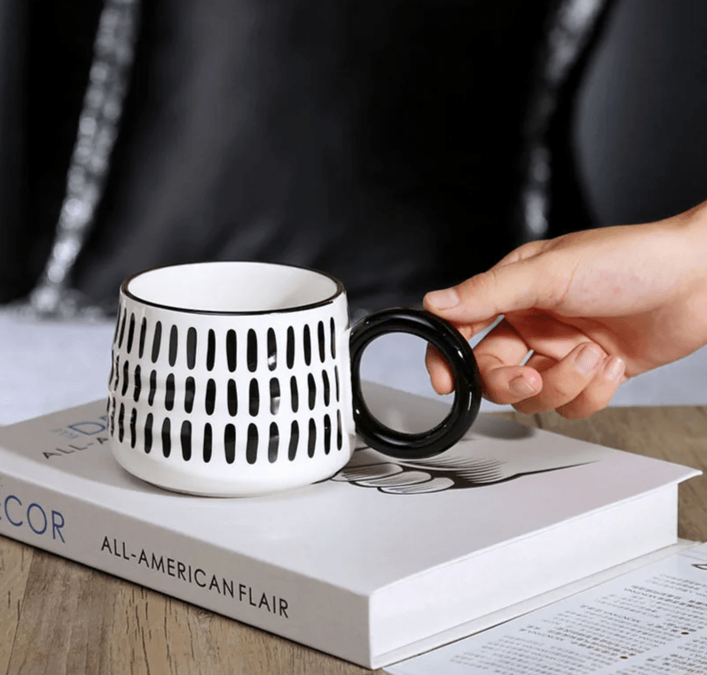 Chessboard Grid Ceramic Mug - Vintage & Trendy