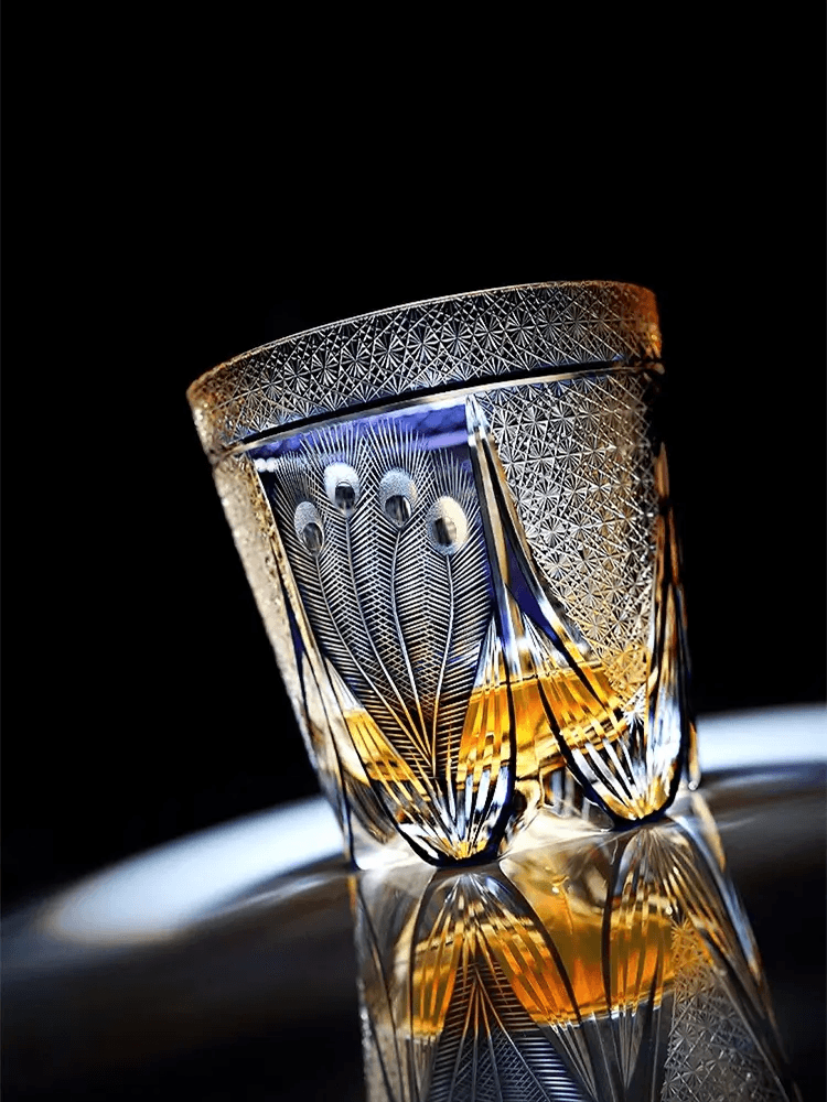 Peacock Whisky Crystal Glass - Vintage & Trendy