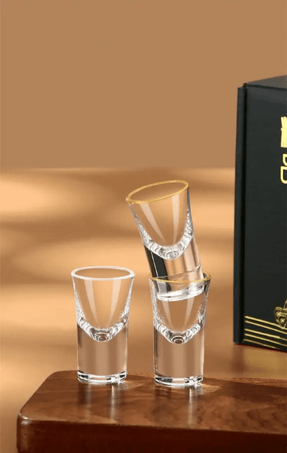 Classic Crystal Shot Glasses Set Gift Box - Vintage & Trendy