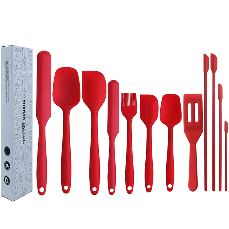 Kitchen Spatula Set with Silicone Oil Brush, Scraper, and Shovel - Vintage & Trendy