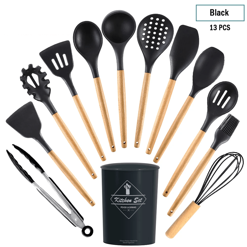 EcoGourmet Silicone Kitchen Tools Set - Vintage & Trendy