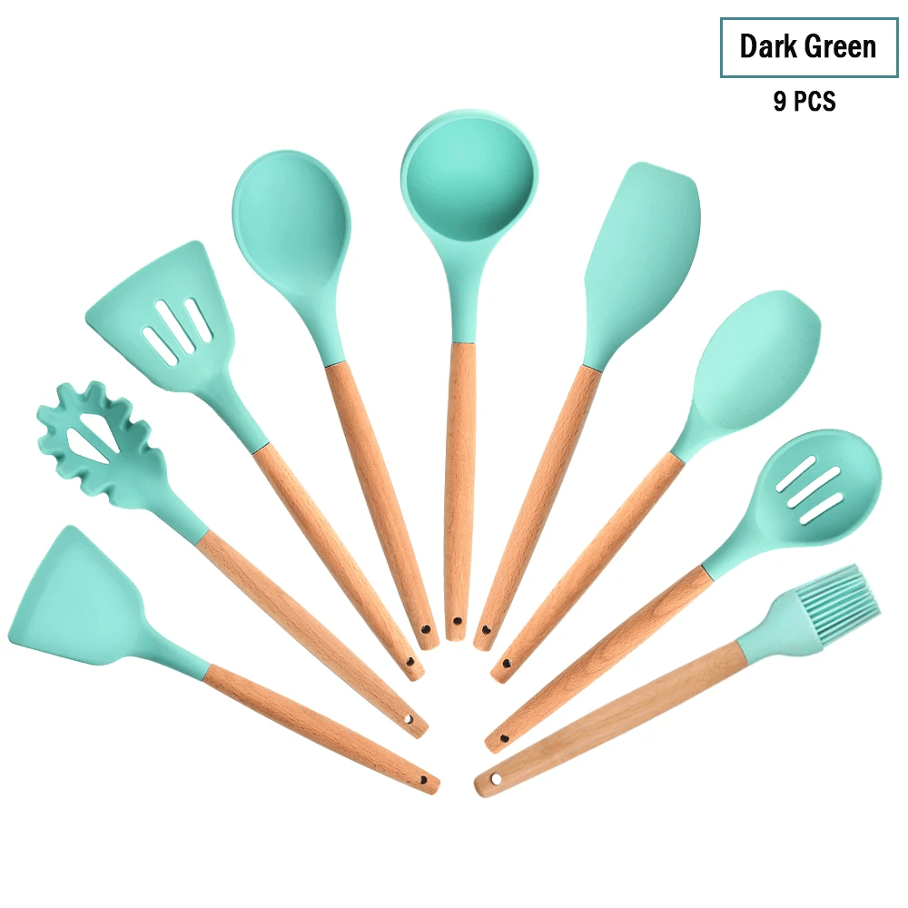 EcoGourmet Silicone Kitchen Tools Set - Vintage & Trendy